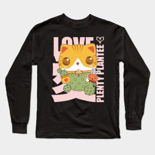 Valentine's Day Bunny Cactus Cat Long Sleeve T-Shirt